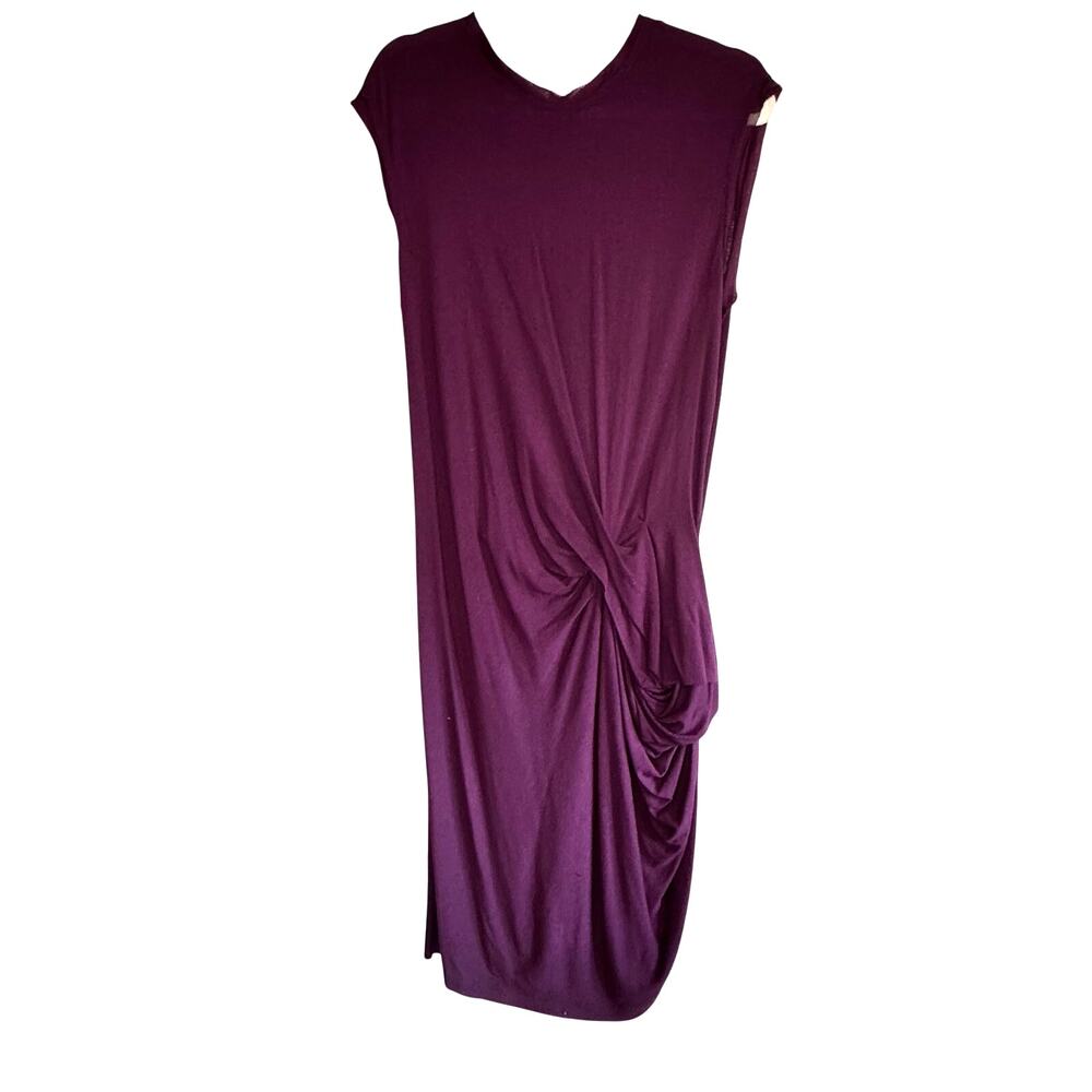 Lanvin Vintage Wool Blend Burgundy Zip Up Dress